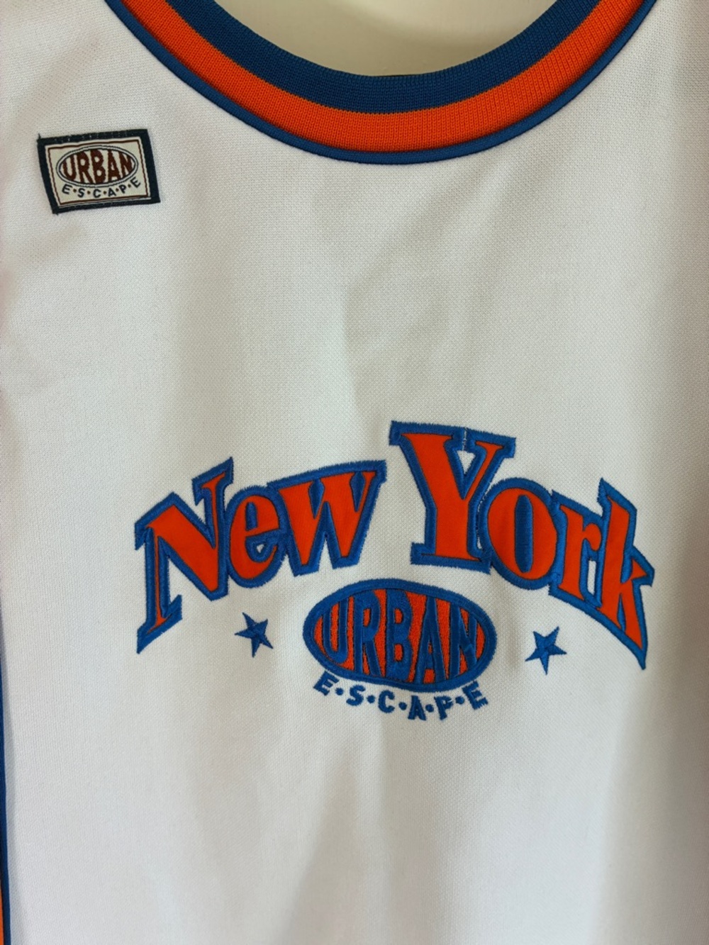 Vintage White NY Knicks Sports Jersey Mini Dress Blue Orange New York - Picture 2 of 10